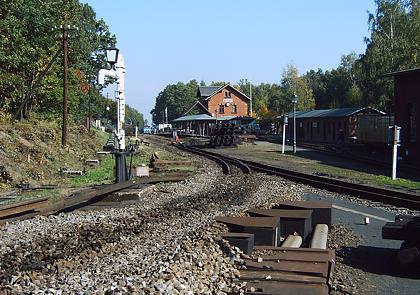 Bauarbeiten im Bahnhof Bertsdorf