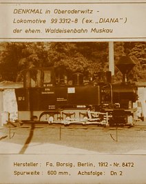 99 3312-8 "Diana" als Denkmal