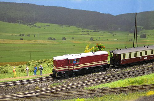 Lok 199 018 vom Typ L45H auf den ZiMEC-Modellgleisen
