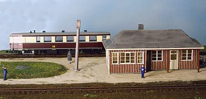 Modell des VT 137 322 in Zittau Süd